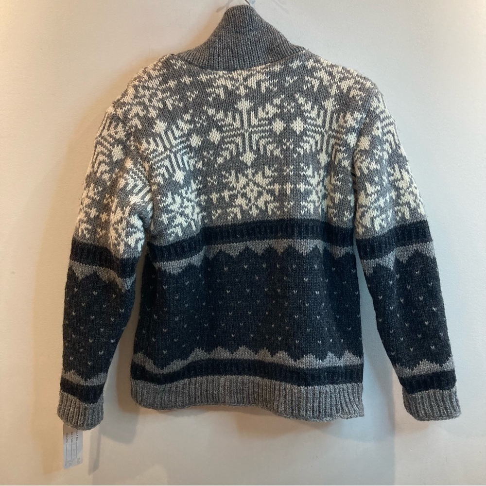 SHARANEL Sz S  Unisex Fleece Lined 100% Wool Outdoors Ski Sweater New with Tag - Picture 11 of 12
